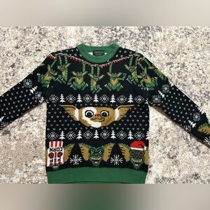 Gremlins Themed Black and Green Crewneck Sweater